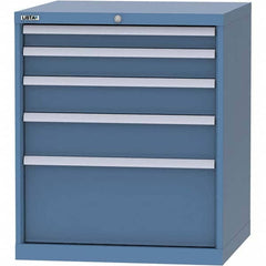 LISTA - 5 Drawer, 45 Compartment Bright Blue Steel Modular Storage Cabinet - Exact Tool & Supply