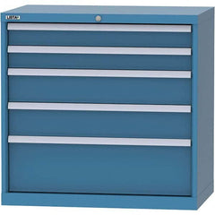 LISTA - 5 Drawer, 84 Compartment Bright Blue Steel Modular Storage Cabinet - Exact Tool & Supply