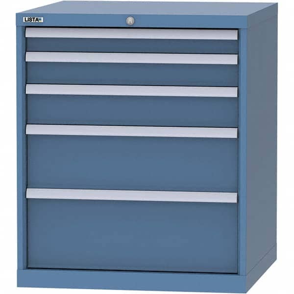 LISTA - 5 Drawer, 45 Compartment Bright Blue Steel Modular Storage Cabinet - Exact Tool & Supply