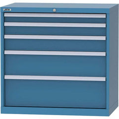 LISTA - 5 Drawer, 84 Compartment Bright Blue Steel Modular Storage Cabinet - Exact Tool & Supply