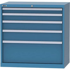 LISTA - 4 Drawer, 84 Compartment Bright Blue Steel Modular Storage Cabinet - Exact Tool & Supply