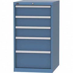LISTA - 5 Drawer, 99 Compartment Bright Blue Steel Modular Storage Cabinet - Exact Tool & Supply
