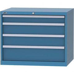 LISTA - 4 Drawer, 84 Compartment Bright Blue Steel Modular Storage Cabinet - Exact Tool & Supply