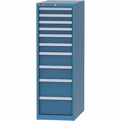 LISTA - 10 Drawer, 45 Compartment Bright Blue Steel Modular Storage Cabinet - Exact Tool & Supply