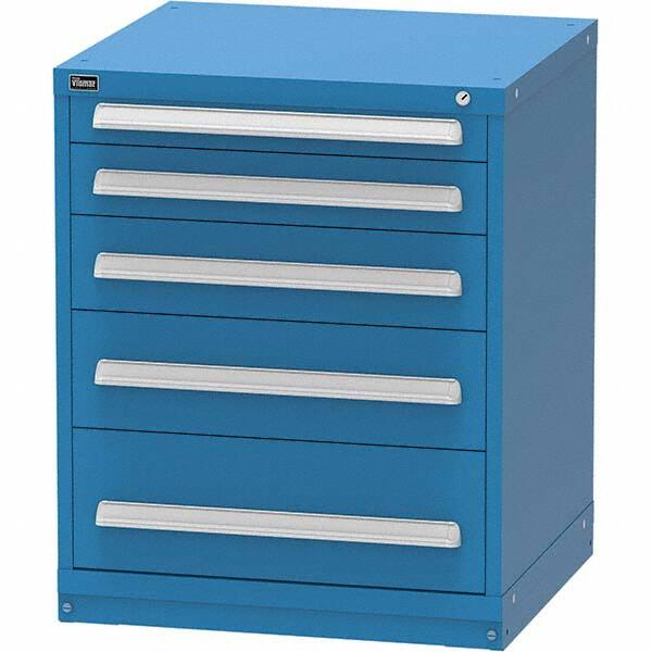 Vidmar - 5 Drawer, 344 Compartment Bright Blue Steel Modular Storage Cabinet - Exact Tool & Supply