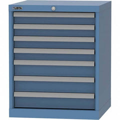 LISTA - 7 Drawer, 84 Compartment Bright Blue Steel Modular Storage Cabinet - Exact Tool & Supply