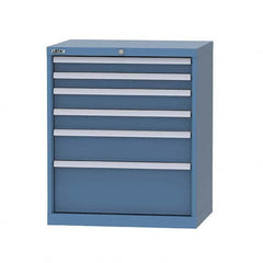 LISTA - 6 Drawer, 124 Compartment Bright Blue Steel Modular Storage Cabinet - Exact Tool & Supply