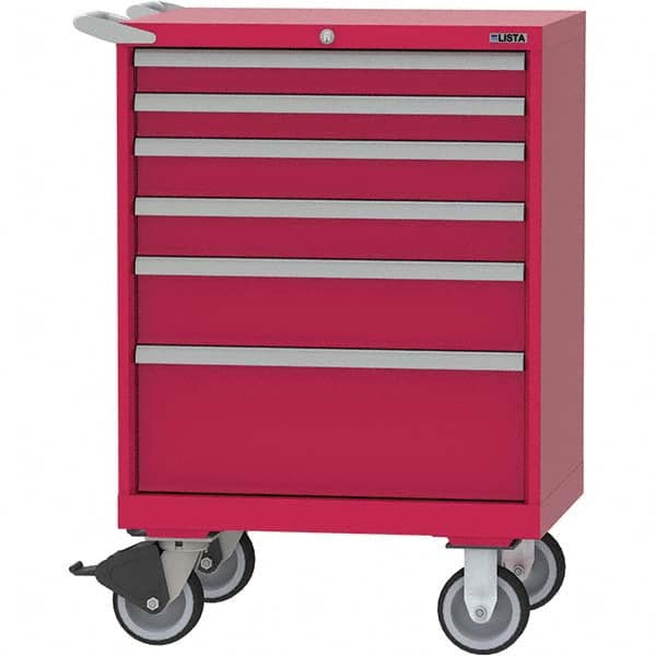 LISTA - 6 Drawer, 124 Compartment Bright Blue Steel Modular Storage Cabinet - Exact Tool & Supply