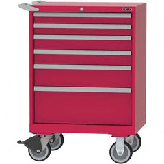 LISTA - 6 Drawer, 124 Compartment Bright Blue Steel Modular Storage Cabinet - Exact Tool & Supply