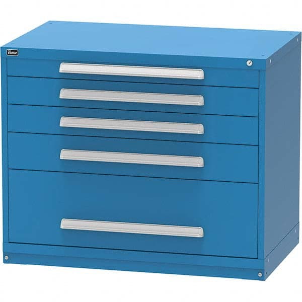 Vidmar - 5 Drawer, 344 Compartment Bright Blue Steel Modular Storage Cabinet - Exact Tool & Supply