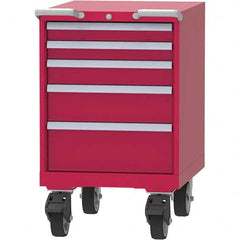 LISTA - 5 Drawer, 99 Compartment Bright Blue Steel Modular Storage Cabinet - Exact Tool & Supply