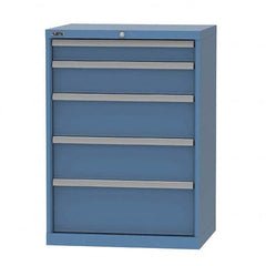 LISTA - 5 Drawer, 124 Compartment Bright Blue Steel Modular Storage Cabinet - Exact Tool & Supply