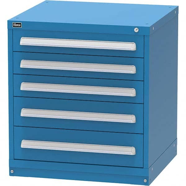 Vidmar - 5 Drawer, 344 Compartment Bright Blue Steel Modular Storage Cabinet - Exact Tool & Supply