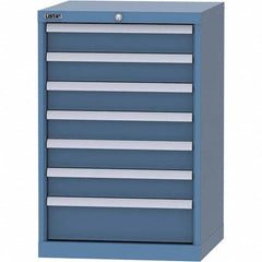 LISTA - 7 Drawer, 84 Compartment Bright Blue Steel Modular Storage Cabinet - Exact Tool & Supply