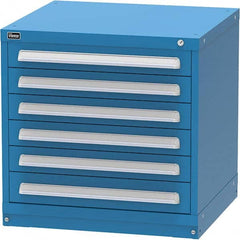 Vidmar - 6 Drawer Bright Blue Steel Modular Storage Cabinet - Exact Tool & Supply