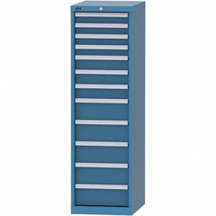LISTA - 12 Drawer, 45 Compartment Bright Blue Steel Modular Storage Cabinet - Exact Tool & Supply