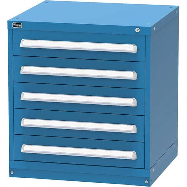 Vidmar - 5 Drawer, 344 Compartment Bright Blue Steel Modular Storage Cabinet - Exact Tool & Supply