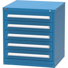 Vidmar - 5 Drawer Bright Blue Steel Modular Storage Cabinet - Exact Tool & Supply
