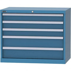 LISTA - 5 Drawer, 84 Compartment Bright Blue Steel Modular Storage Cabinet - Exact Tool & Supply