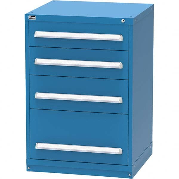 Vidmar - 4 Drawer Bright Blue Steel Modular Storage Cabinet - Exact Tool & Supply