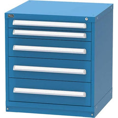 Vidmar - 5 Drawer, 124 Compartment Bright Blue Steel Modular Storage Cabinet - Exact Tool & Supply