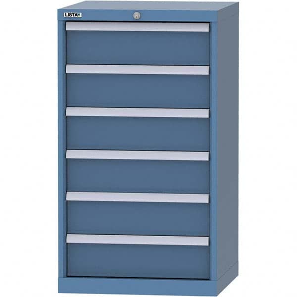 LISTA - 6 Drawer, 84 Compartment Bright Blue Steel Modular Storage Cabinet - Exact Tool & Supply