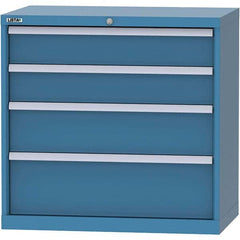 LISTA - 4 Drawer, 84 Compartment Bright Blue Steel Modular Storage Cabinet - Exact Tool & Supply