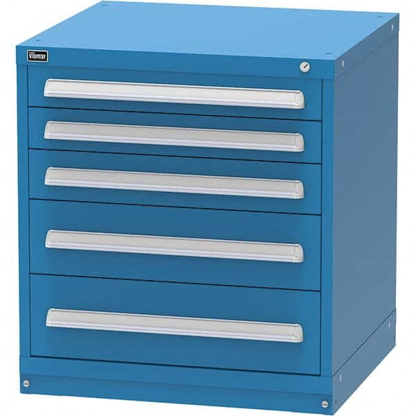 Vidmar - 5 Drawer, 344 Compartment Bright Blue Steel Modular Storage Cabinet - Exact Tool & Supply