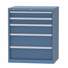 LISTA - 5 Drawer, 124 Compartment Bright Blue Steel Modular Storage Cabinet - Exact Tool & Supply