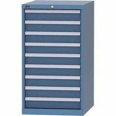 LISTA - 9 Drawer, 99 Compartment Bright Blue Steel Modular Storage Cabinet - Exact Tool & Supply