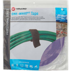 Velcro Brand - Cable Ties; Cable Tie Type: Reusable Cable Tie ; Material: Hook and Loop ; Color: Purple ; Overall Length (Feet): 75 ; Overall Length (Decimal Inch): 300.00000 ; Maximum Bundle Diameter (Inch): 0.75 - Exact Tool & Supply