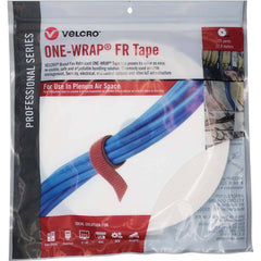 Velcro Brand - Cable Ties; Cable Tie Type: Reusable Cable Tie ; Material: Hook and Loop ; Color: FR White ; Overall Length (Feet): 75 ; Overall Length (Decimal Inch): 300.00000 ; Maximum Bundle Diameter (Inch): 0.5 - Exact Tool & Supply