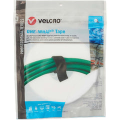 Velcro Brand - Cable Ties; Cable Tie Type: Reusable Cable Tie ; Material: Hook and Loop ; Color: White ; Overall Length (Feet): 15 ; Overall Length (Decimal Inch): 180.00000 ; Maximum Bundle Diameter (Inch): 0.75 - Exact Tool & Supply