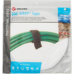 Velcro Brand - Cable Ties; Cable Tie Type: Reusable Cable Tie ; Material: Hook and Loop ; Color: White ; Overall Length (Feet): 75 ; Overall Length (Decimal Inch): 300.00000 ; Maximum Bundle Diameter (Inch): 0.75 - Exact Tool & Supply