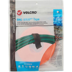 Velcro Brand - Cable Ties; Cable Tie Type: Reusable Cable Tie ; Material: Hook and Loop ; Color: Orange ; Overall Length (Feet): 15 ; Overall Length (Decimal Inch): 180.00000 ; Maximum Bundle Diameter (Inch): 0.75 - Exact Tool & Supply