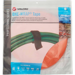Velcro Brand - Cable Ties; Cable Tie Type: Reusable Cable Tie ; Material: Hook and Loop ; Color: Orange ; Overall Length (Feet): 75 ; Overall Length (Decimal Inch): 300.00000 ; Maximum Bundle Diameter (Inch): 0.5 - Exact Tool & Supply