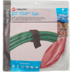 Velcro Brand - Cable Ties; Cable Tie Type: Reusable Cable Tie ; Material: Hook and Loop ; Color: Red ; Overall Length (Feet): 75 ; Overall Length (Decimal Inch): 300.00000 ; Maximum Bundle Diameter (Inch): 0.75 - Exact Tool & Supply