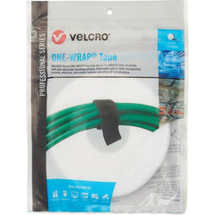 Velcro Brand - Cable Ties; Cable Tie Type: Reusable Cable Tie ; Material: Hook and Loop ; Color: White ; Overall Length (Feet): 15 ; Overall Length (Decimal Inch): 180.00000 ; Maximum Bundle Diameter (Inch): 0.5 - Exact Tool & Supply