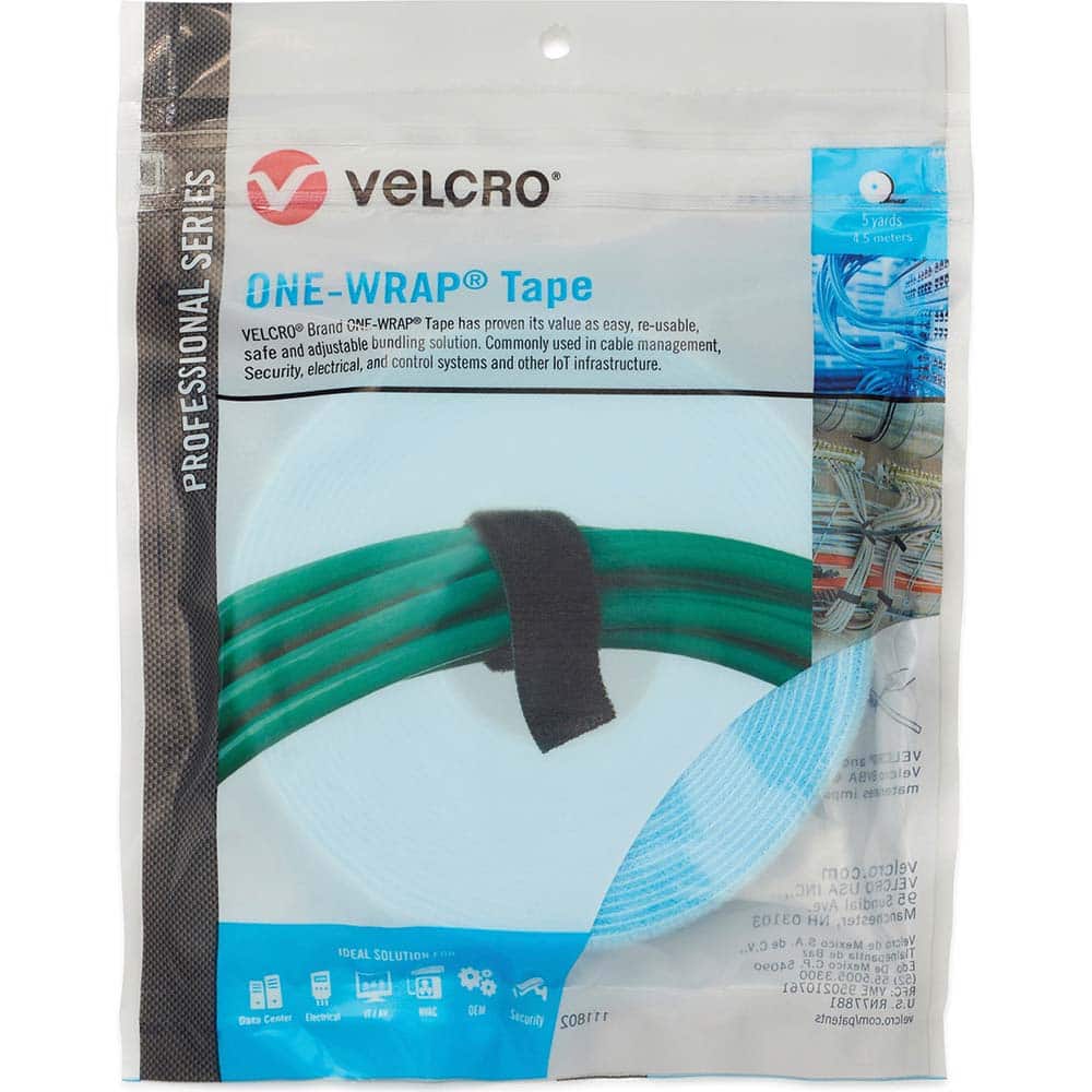 Velcro Brand - Cable Ties; Cable Tie Type: Reusable Cable Tie ; Material: Hook and Loop ; Color: Fiber Optic Teal ; Overall Length (Feet): 15 ; Overall Length (Decimal Inch): 180.00000 ; Maximum Bundle Diameter (Inch): 0.75 - Exact Tool & Supply