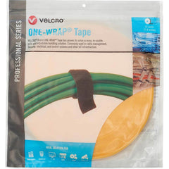 Velcro Brand - Cable Ties; Cable Tie Type: Reusable Cable Tie ; Material: Hook and Loop ; Color: Yellow ; Overall Length (Feet): 75 ; Overall Length (Decimal Inch): 300.00000 ; Maximum Bundle Diameter (Inch): 0.5 - Exact Tool & Supply