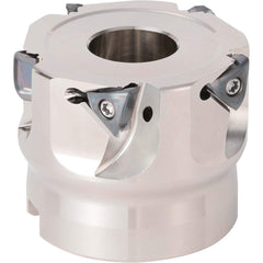 Kyocera - Indexable Square-Shoulder Face Mills; Cutting Diameter (mm): 50.00 ; Cutting Diameter (Decimal Inch): 1.9685 ; Arbor Hole Diameter (mm): 22.00 ; Lead Angle: 90 ; Overall Height (mm): 40.00000 ; Insert Compatibility: TOMT06? - Exact Tool & Supply