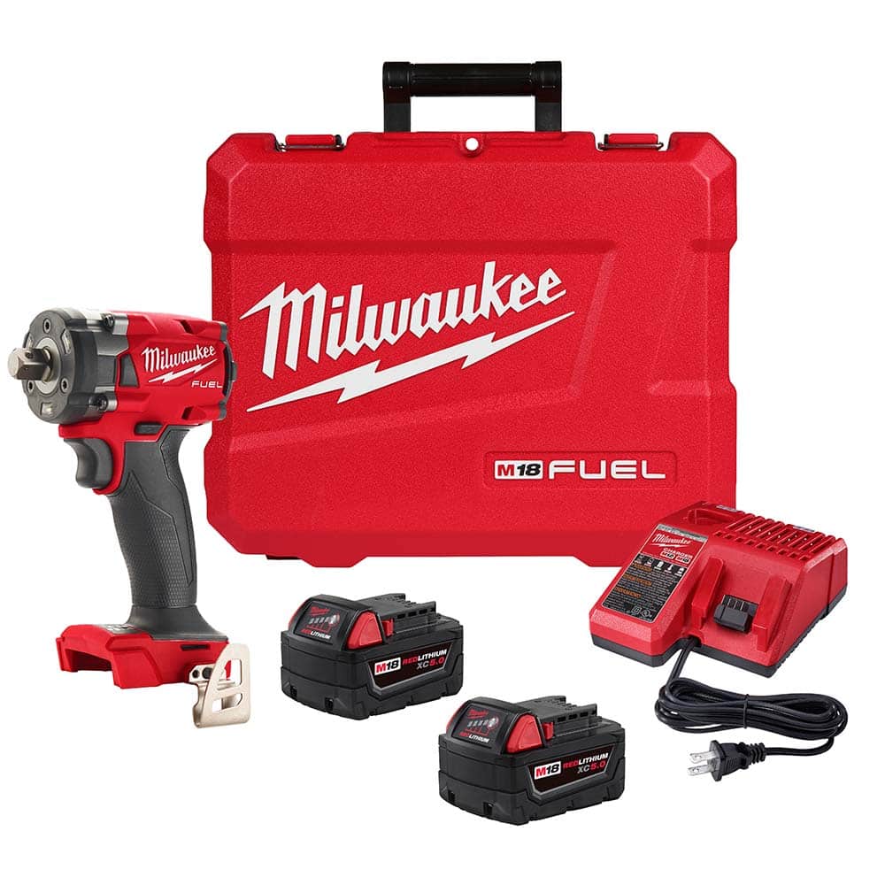 Milwaukee Tool - Cordless Impact Wrenches & Ratchets Voltage: 18.00 Drive Size (Inch): 1/2 - Exact Tool & Supply
