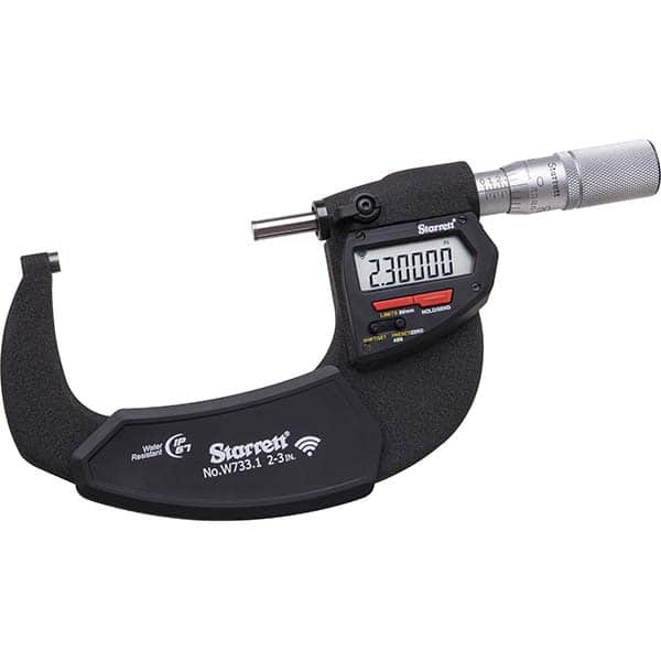 Starrett - Electronic Outside Micrometers Minimum Measurement (Decimal Inch): 2 Minimum Measurement (mm): 50 - Exact Tool & Supply