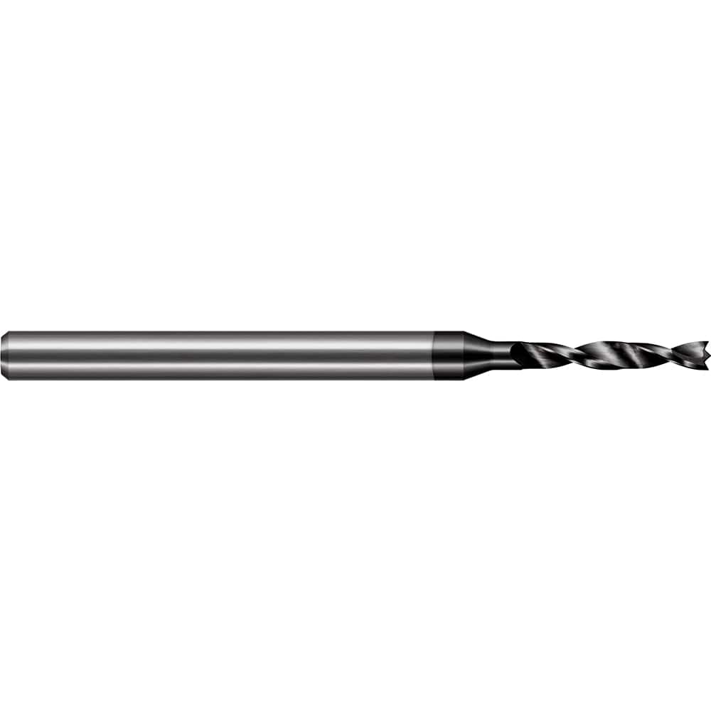 Harvey Tool - Brad-Point Drill Bits; Drill Bit Size (Wire): #62 ; Drill Bit Size (Decimal Inch): 0.0380 ; Drill Bit Size (mm): 0.9650 ; Drill Bit Material: Solid Carbide ; Drill Bit Finish/Coating: Amorphous Diamond ; Flute Length (Inch): 0.2600 - Exact Tool & Supply