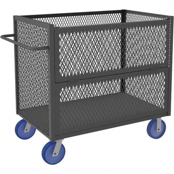 Durham - 3,600 Lb Capacity 1-Shelf 3-Sided Mesh Truck - Exact Tool & Supply