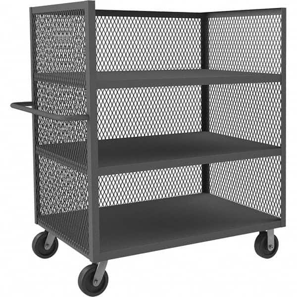 Durham - 3,000 Lb Capacity 3-Shelf 3-Sided Mesh Truck - Exact Tool & Supply