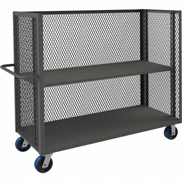 Durham - 3,000 Lb Capacity 3-Shelf 3-Sided Mesh Truck - Exact Tool & Supply