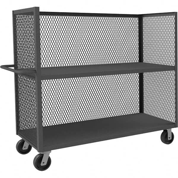 Durham - 3,000 Lb Capacity 2-Shelf 3-Sided Mesh Truck - Exact Tool & Supply