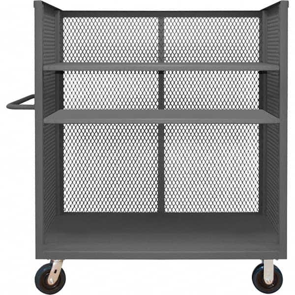 Durham - 3,600 Lb Capacity 3-Shelf 3-Sided Mesh Truck - Exact Tool & Supply