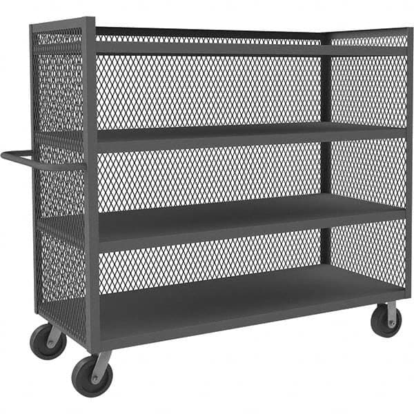 Durham - 3,000 Lb Capacity 4-Shelf 3-Sided Mesh Truck - Exact Tool & Supply